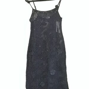 Elegant Black Crochet Dress